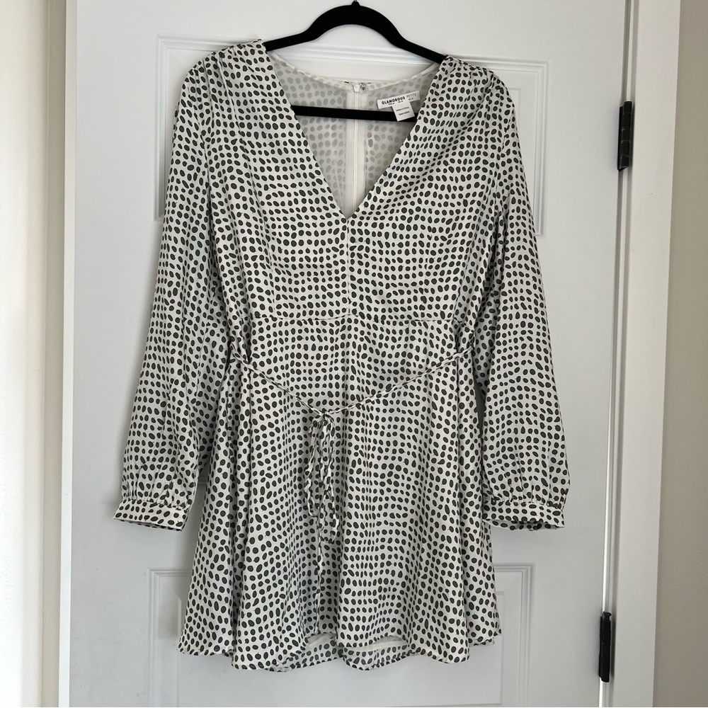 ASOS Glamorous olive print midi dress